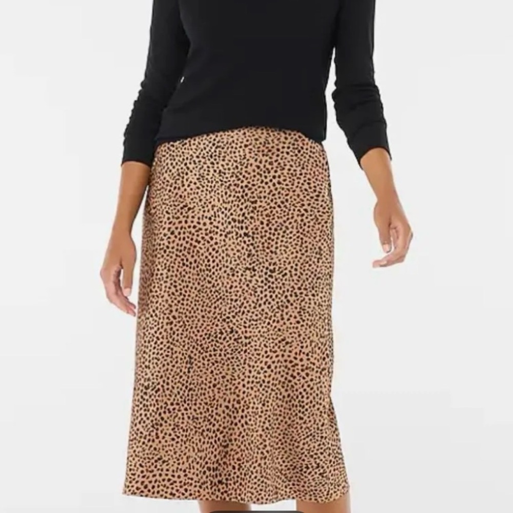 J Crew Leopard Print Midi Skirt